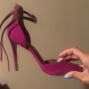 Steve Madden Magenta Ankle Strap Heels